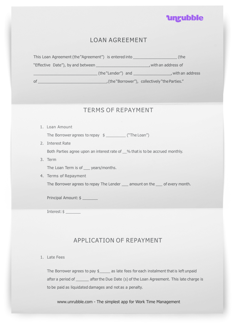 loan agreement template word document