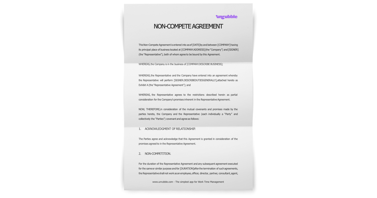 39 Standard Non-Compete Agreement Templates ᐅ TemplateLab